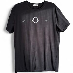 Moncler x FRAGMENT COLLAB Black Logo Tee SZ XXL